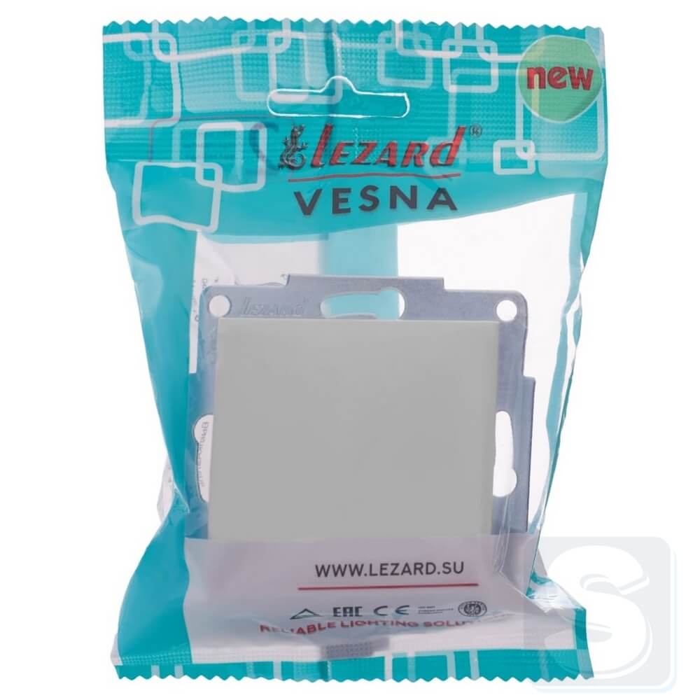 Вимикач 1кл Lezard VESNA Білий без рамки 742-0288-100 -4