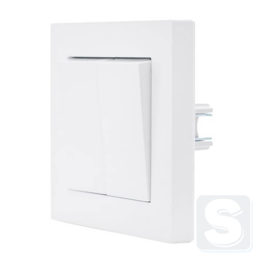 Вимикач 2кл Lezard VESNA Білий без рамки 742-0288-101 -1