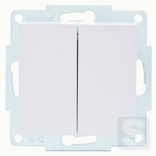 Вимикач 2кл Lezard VESNA Білий без рамки 742-0288-101 -2