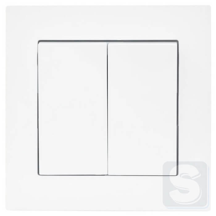 Вимикач 2кл Lezard VESNA Білий без рамки 742-0288-101