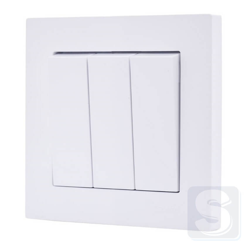 Вимикач 3кл Lezard VESNA Білий без рамки 742-0288-109 -1