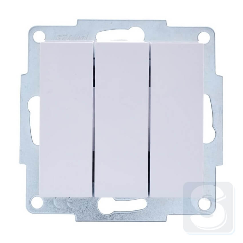 Вимикач 3кл Lezard VESNA Білий без рамки 742-0288-109 -2