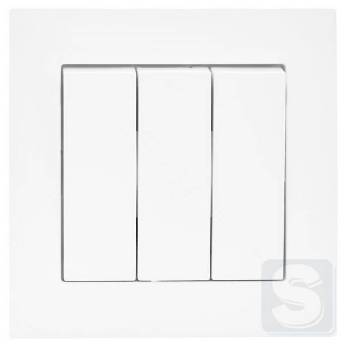 Вимикач 3кл Lezard VESNA Білий без рамки 742-0288-109