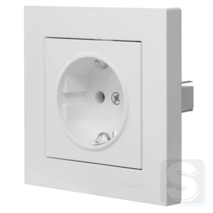 Розетка із з\к Lezard VESNA Білий без рамки 742-0288-122B -1
