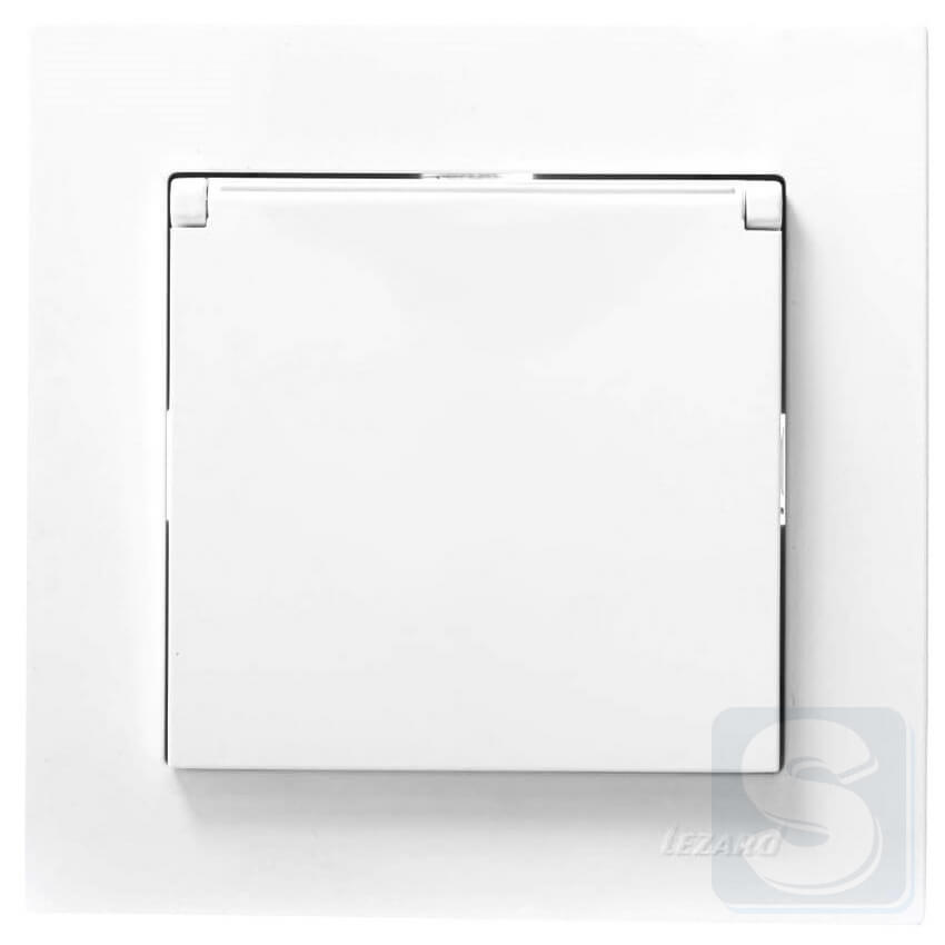 Розетка із з\к та кришк Lezard VESNA Білий без рамки 742-0288-123B