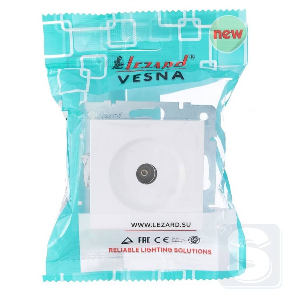 Розетка TV Lezard VESNA Білий без рамки 742-0288-129 -4