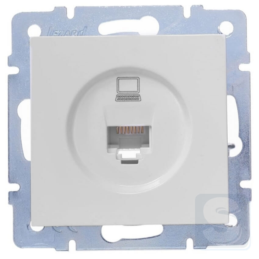 Розетка комп RJ45 cat 5 Lezard VESNA Білий без рамки 742-0288-139 -2