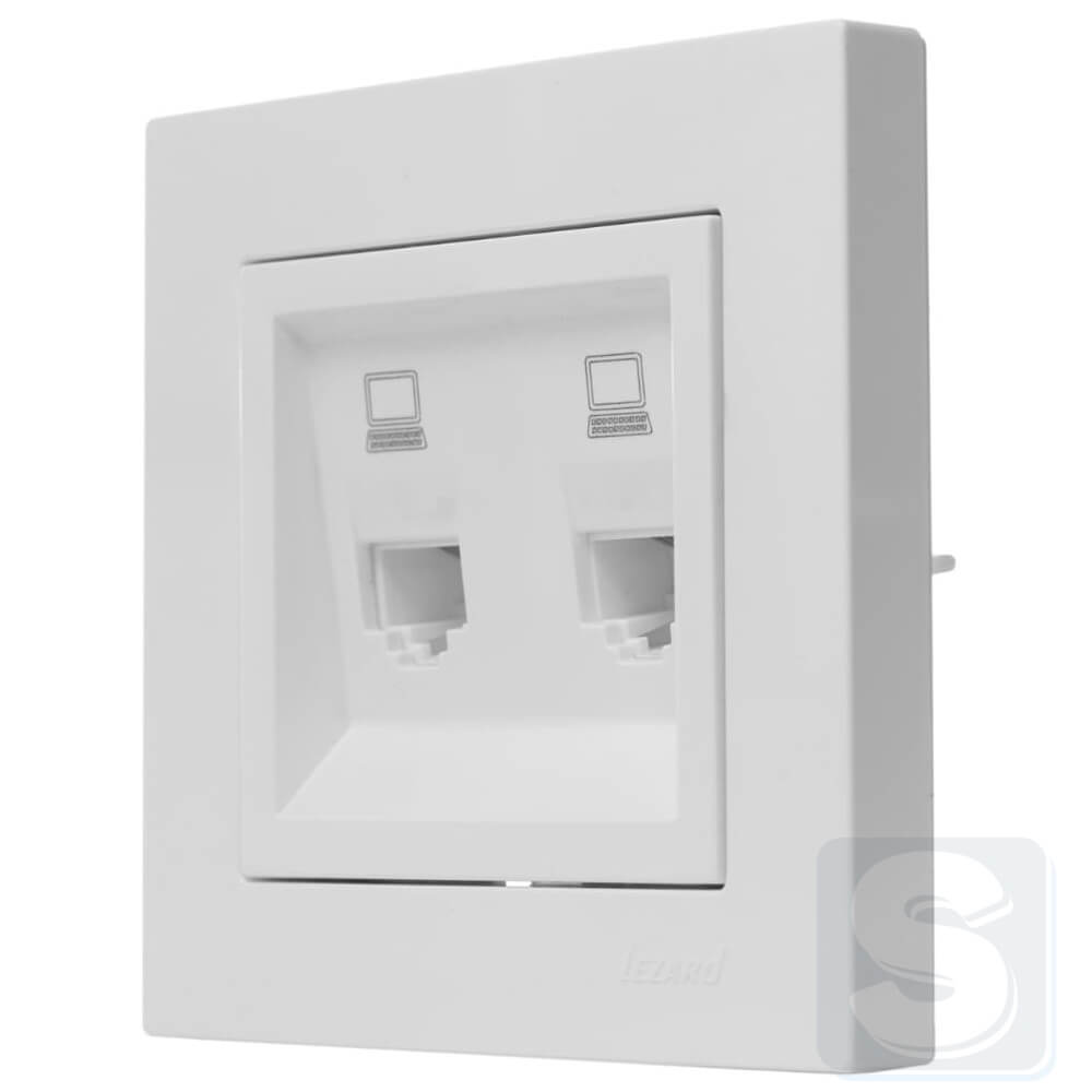 Розетка комп RJ45х2 cat 5 Lezard VESNA Білий без рамки 742-0288-141 -1