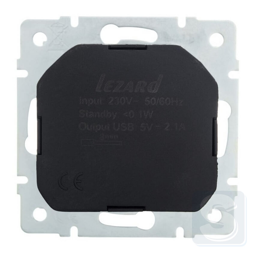Розетка із з\к 1xUSB Lezard VESNA Білий без рамки 742-0288-181 -2