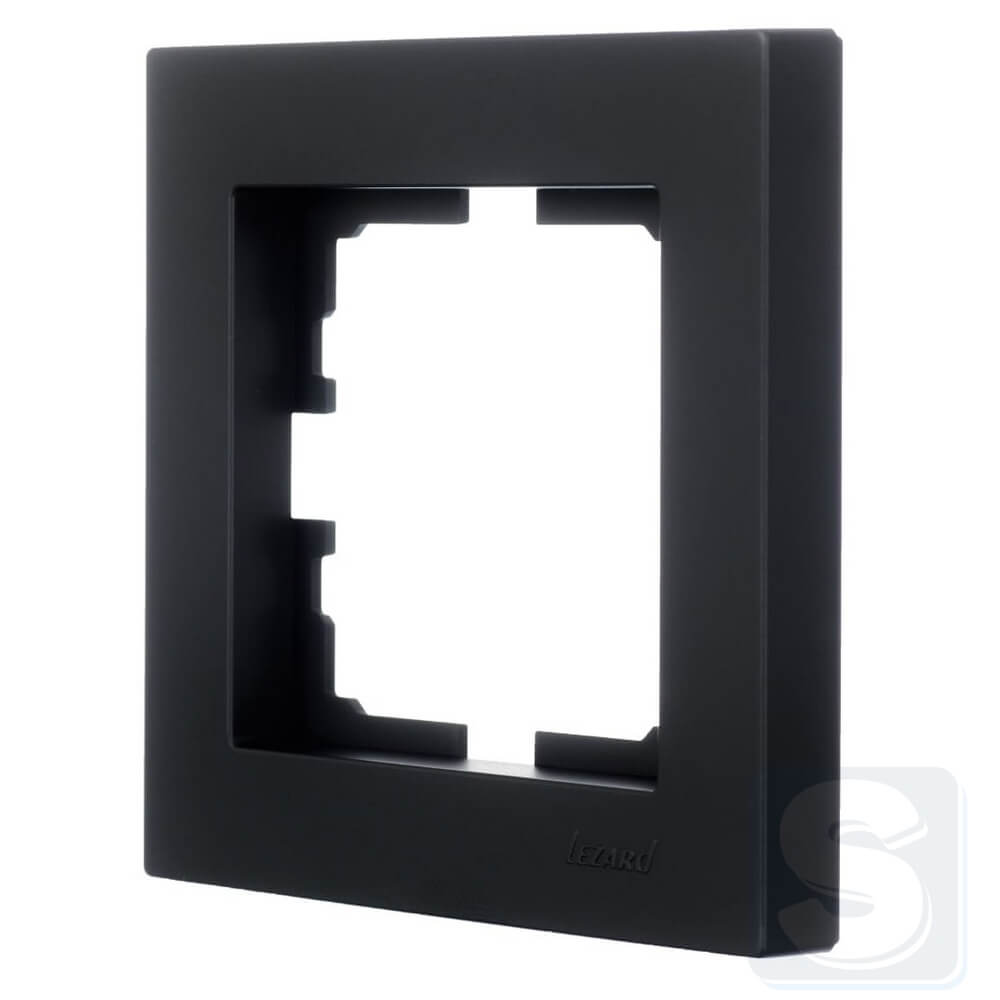Рамка на 1 пост Lezard VESNA чорний антрацит 742-4200-146 -1