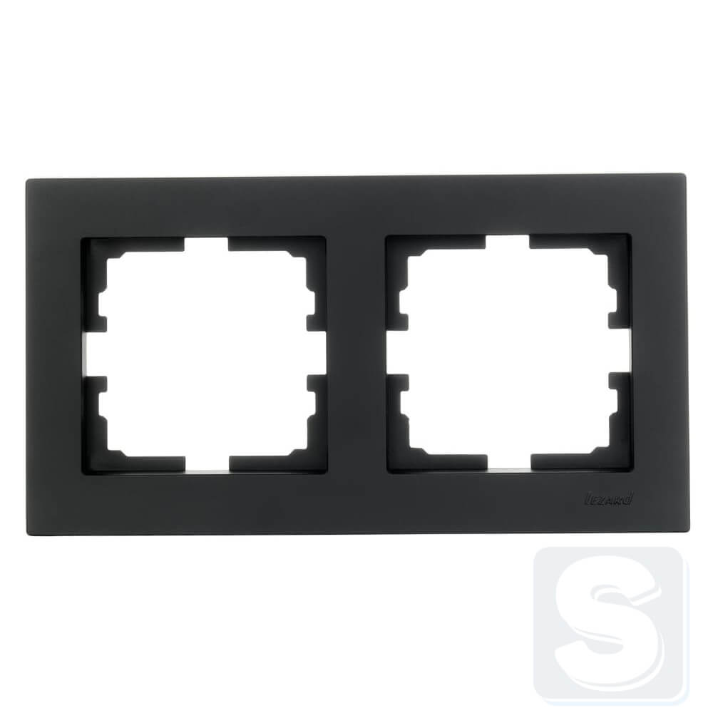 Рамка на 2 пости Lezard VESNA чорний антрацит 742-4200-147
