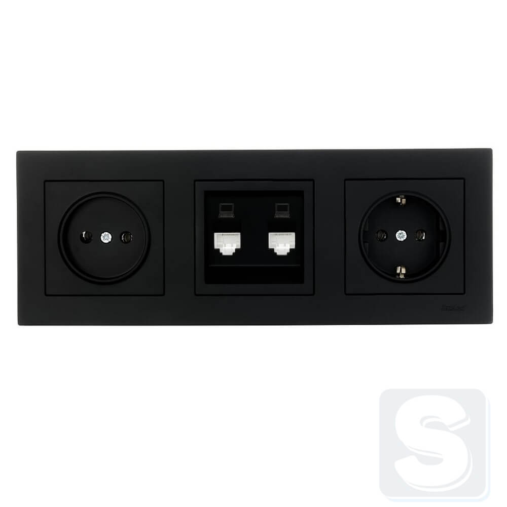 Рамка на 3 пости Lezard VESNA чорний антрацит 742-4200-148 -3