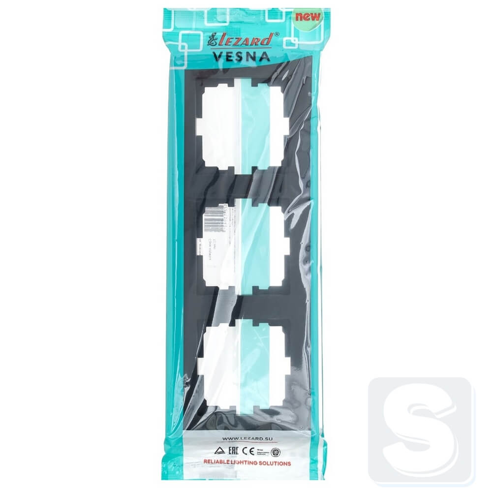 Рамка на 3 пости Lezard VESNA чорний антрацит 742-4200-148 -4