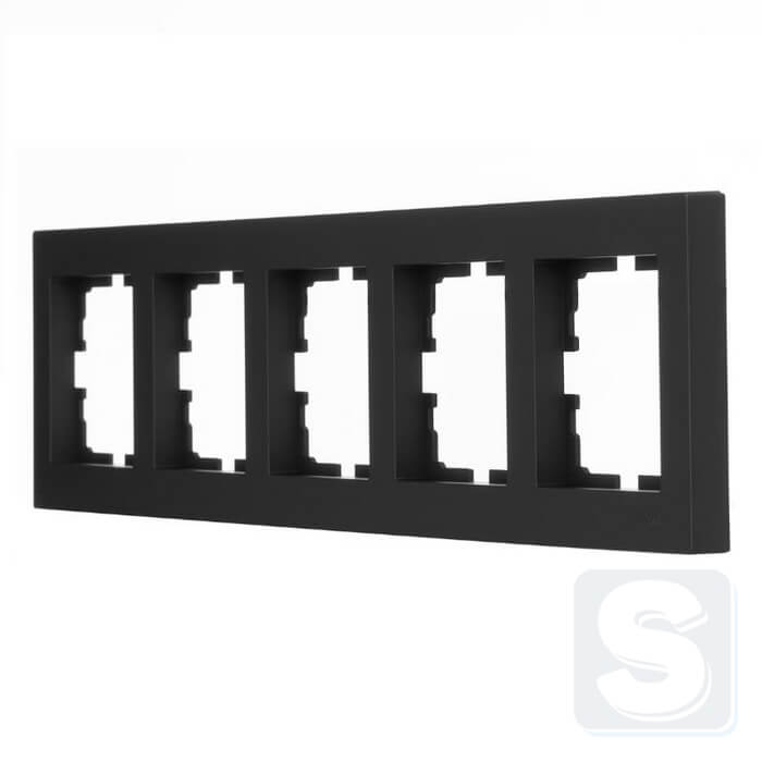 Рамка на 5 постів Lezard VESNA чорний антрацит 742-4200-150 -2