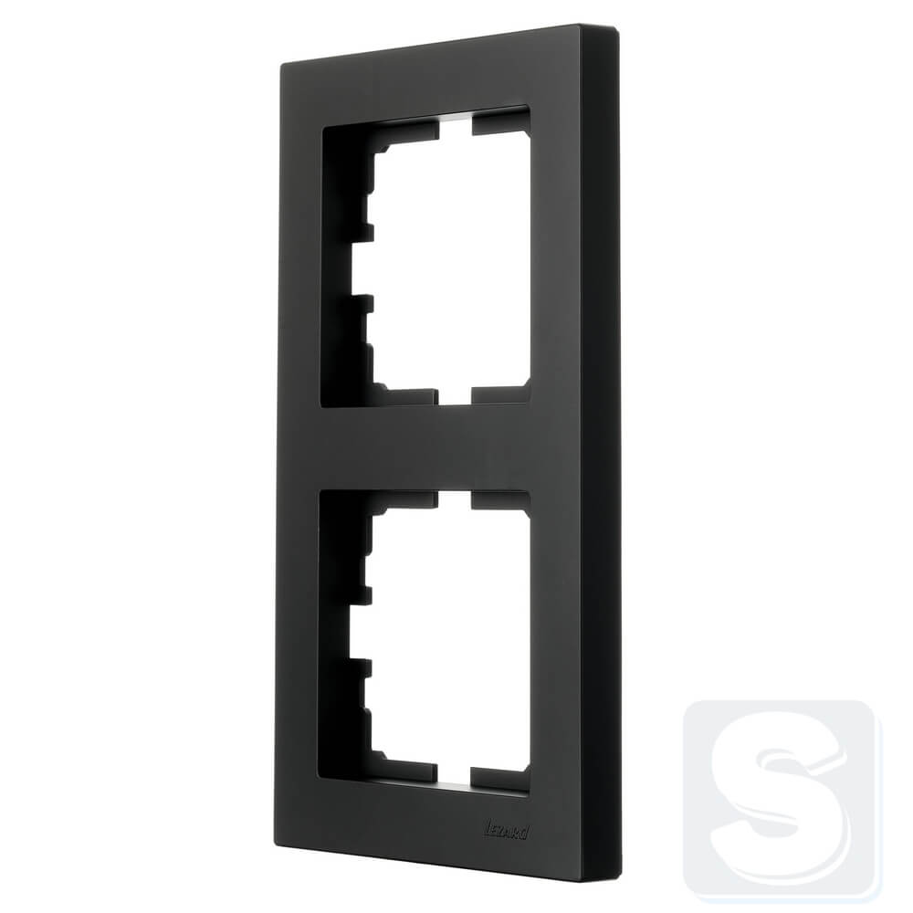 Рамка на 2 пости ВЕРТ Lezard VESNA чорний антрацит 742-4200-152 -2