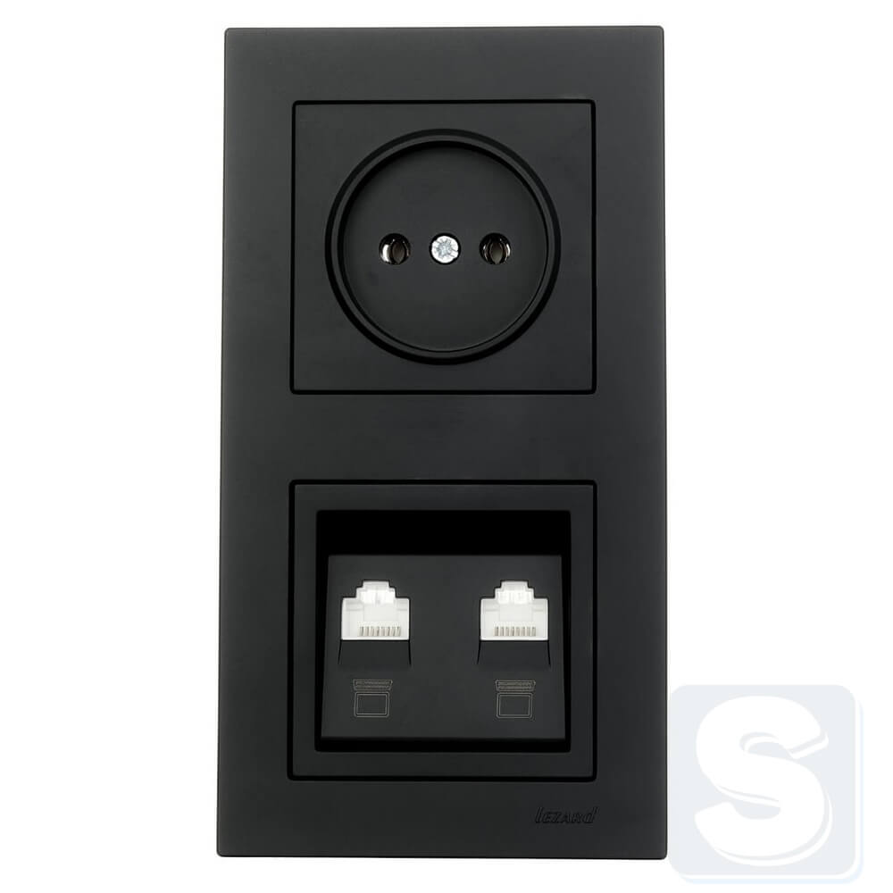 Рамка на 2 пости ВЕРТ Lezard VESNA чорний антрацит 742-4200-152 -4