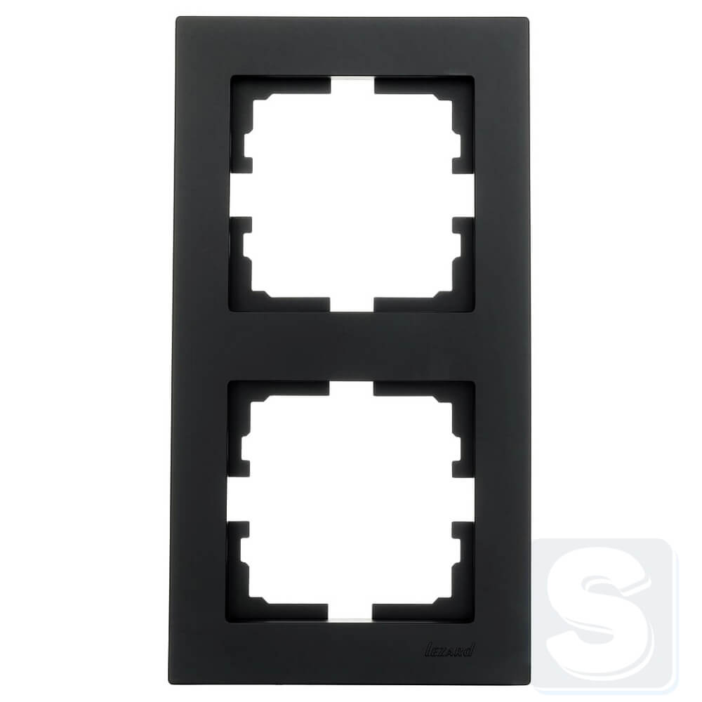 Рамка на 2 пости ВЕРТ Lezard VESNA чорний антрацит 742-4200-152 -1