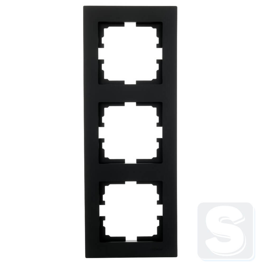 Рамка на 3 пости ВЕРТ Lezard VESNA чорний антрацит 742-4200-153
