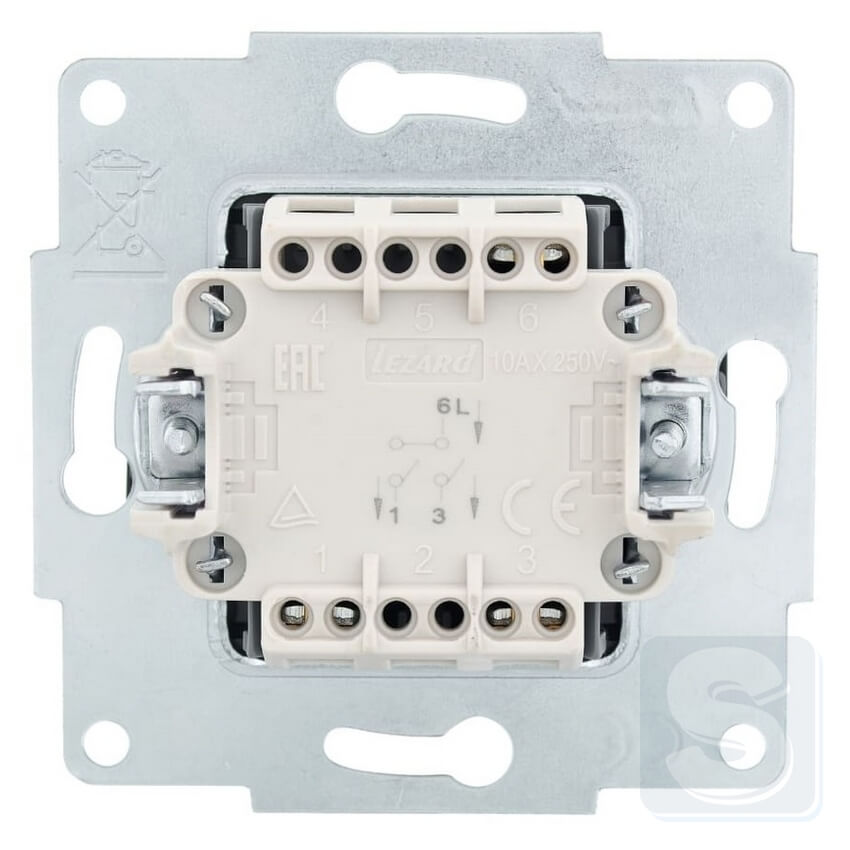 Вимикач 2кл Lezard VESNA чорний антрацит 742-4288-101 -3