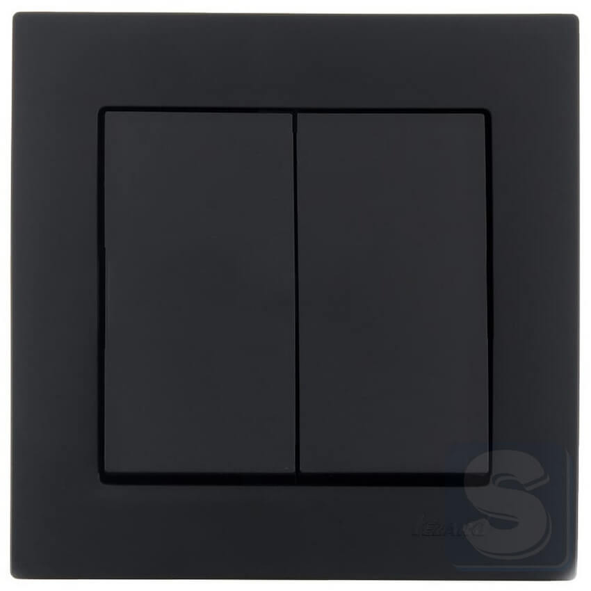 Вимикач 2кл Lezard VESNA чорний антрацит 742-4288-101