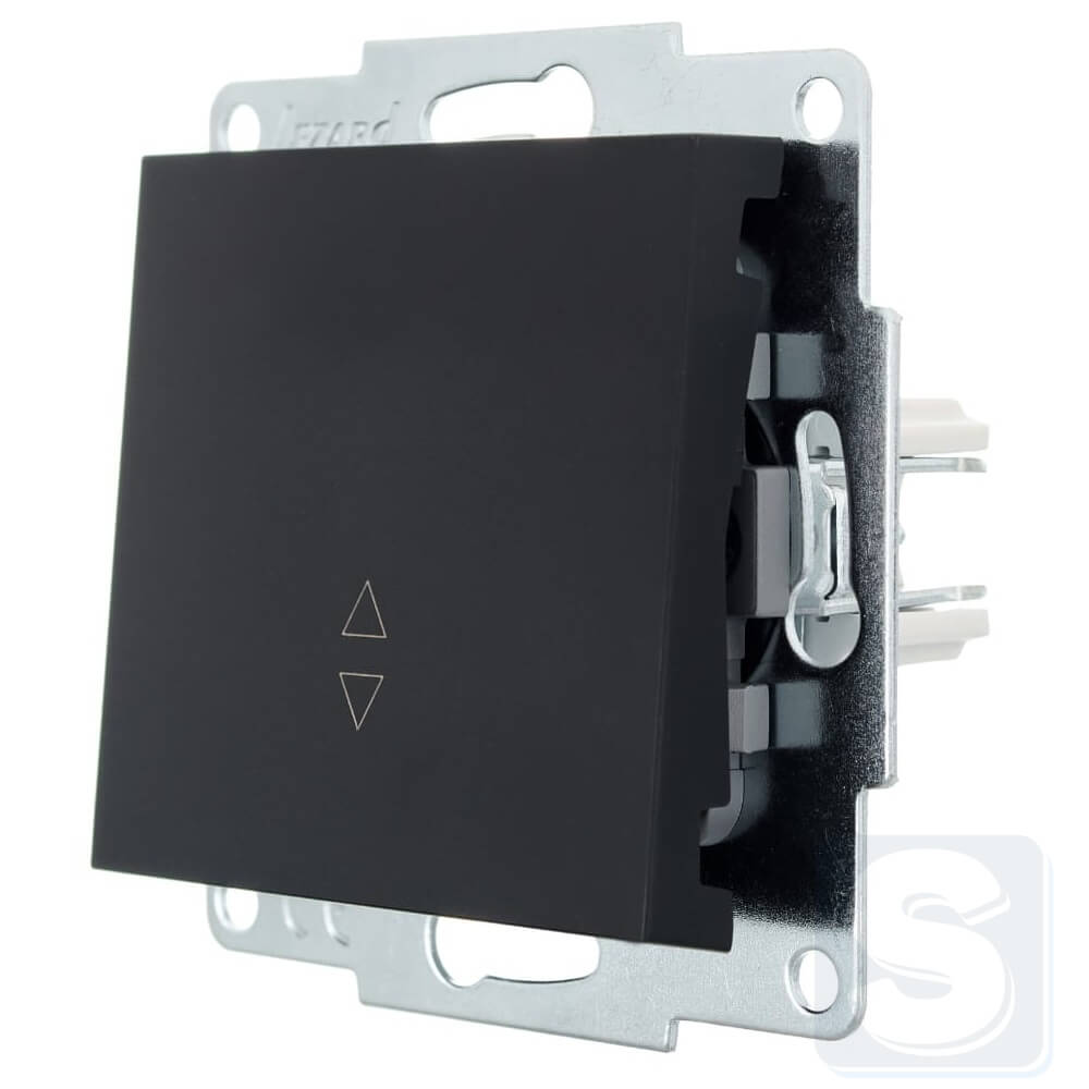 Вимикач 1кл ПРОХІД Lezard VESNA чорний антрацит 742-4288-105 -2