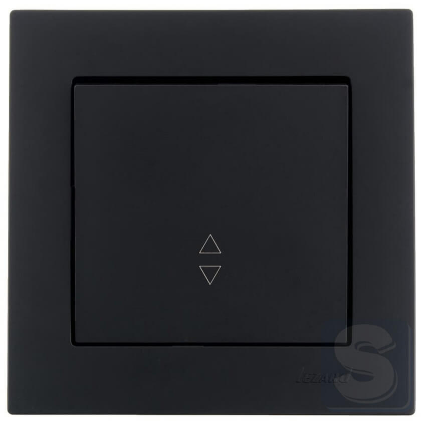 Вимикач 1кл ПРОХІД Lezard VESNA чорний антрацит 742-4288-105