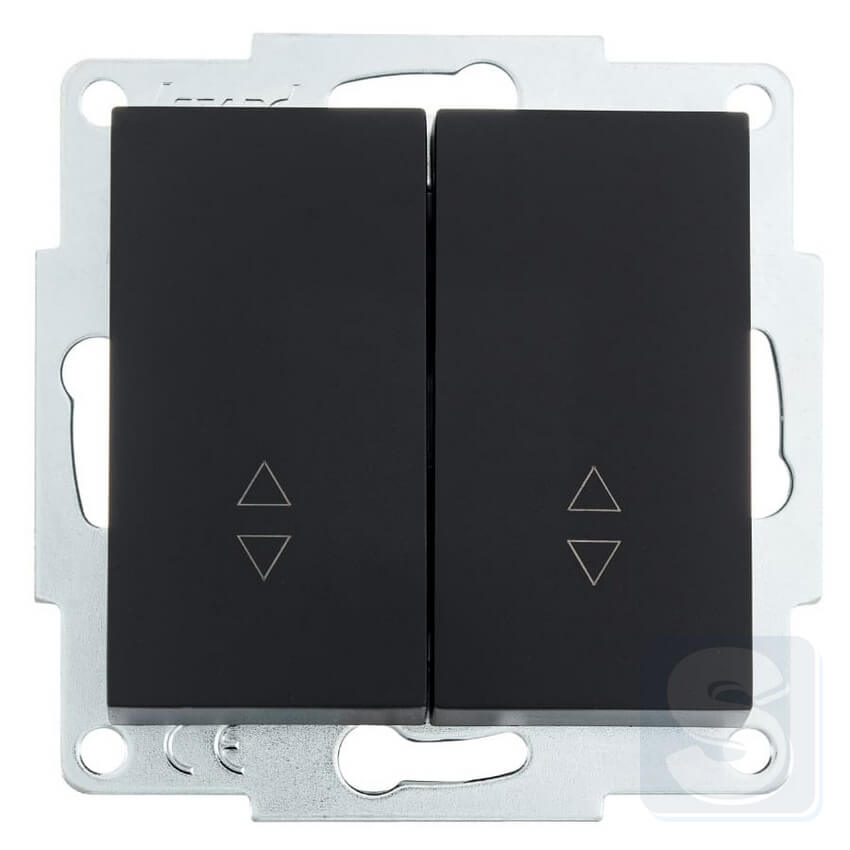 Вимикач 2кл ПРОХІД Lezard VESNA чорний антрацит 742-4288-106 -1