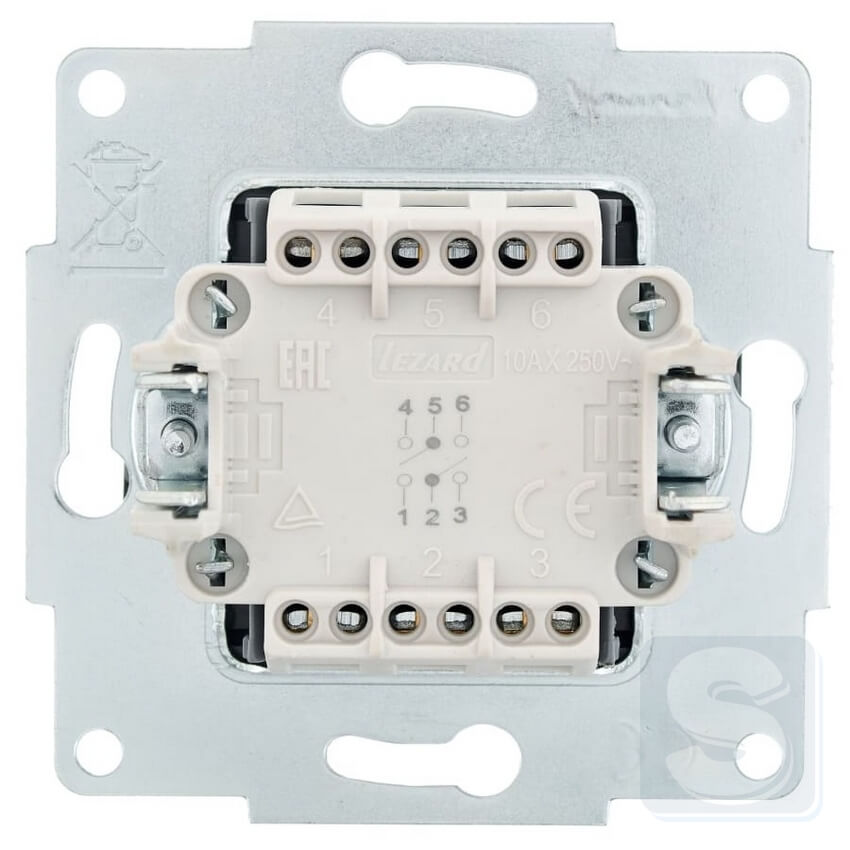 Вимикач 2кл ПРОХІД Lezard VESNA чорний антрацит 742-4288-106 -3