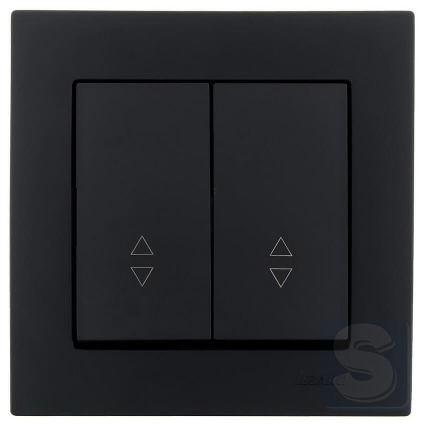 Вимикач 2кл ПРОХІД Lezard VESNA чорний антрацит 742-4288-106