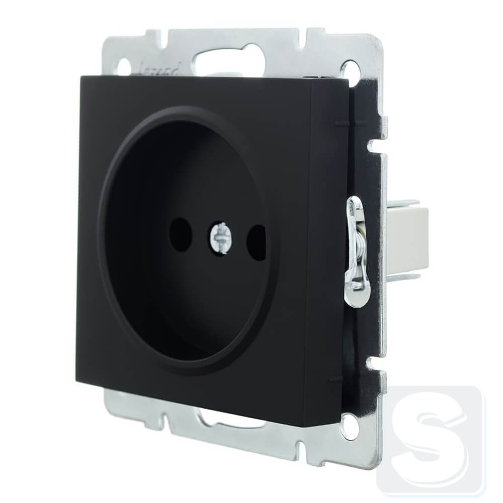 Розетка без з\к Lezard VESNA чорний антрацит 742-4288-121B -1