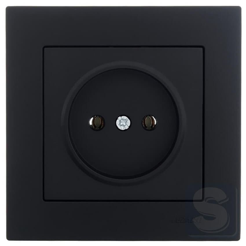 Розетка без з\к  Lezard VESNA чорний антрацит 742-4288-121B