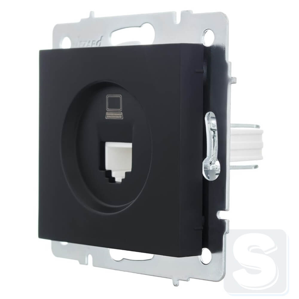 Розетка комп RJ45 Lezard VESNA чорний антрацит 742-4288-139 -2