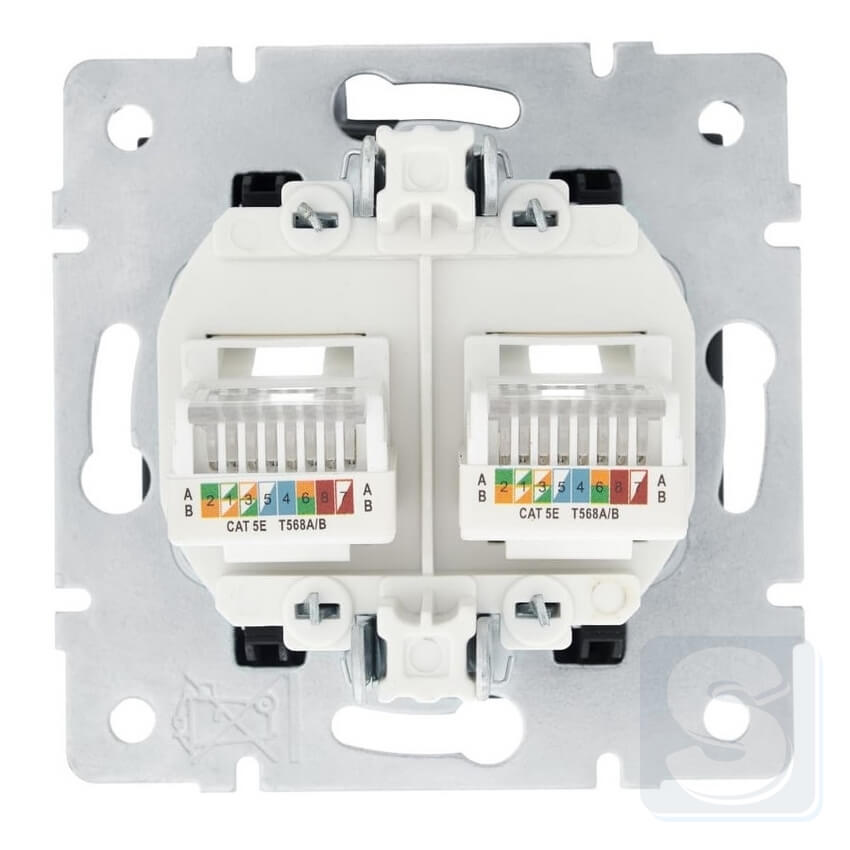 Розетка комп RJ45х2 Lezard VESNA чорний антрацит 742-4288-141 -3