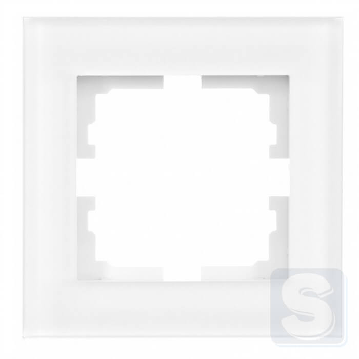 Рамка на 1 пост біле скло Lezard VESNA 742-5380-146 