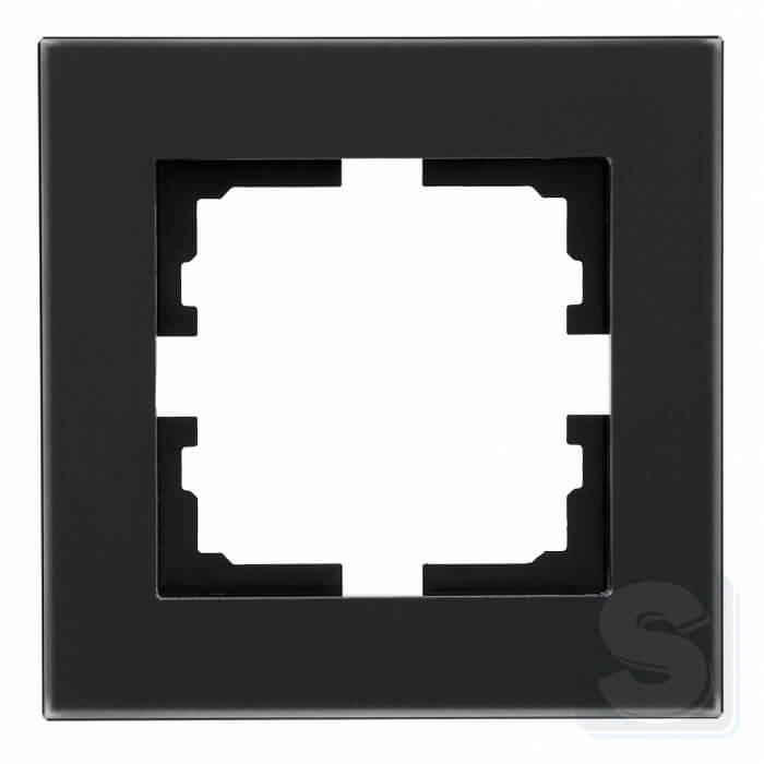 Рамка на 1 пост чорне матове скло Lezard VESNA 742-5980-146