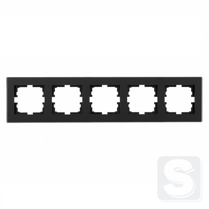 Рамка на 5 постів чорне матове скло Lezard VESNA 742-5980-150