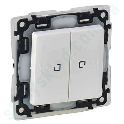 Выключатель 2-кл ip44 с подсв. Legrand Valena Life белый