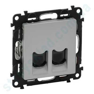 Розетка интернет RJ45 Кат. 5e, двойная Legrand Valena Life алюминий 