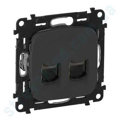 Розетка интернет двойная RJ45, кат. 5e UTP, Legrand Valena Allure антрацит 