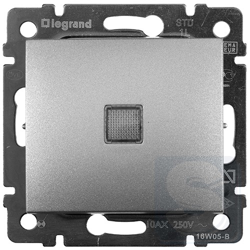 Выключатель 1-кл с подсветкой Legrand Valena 770110 алюминий