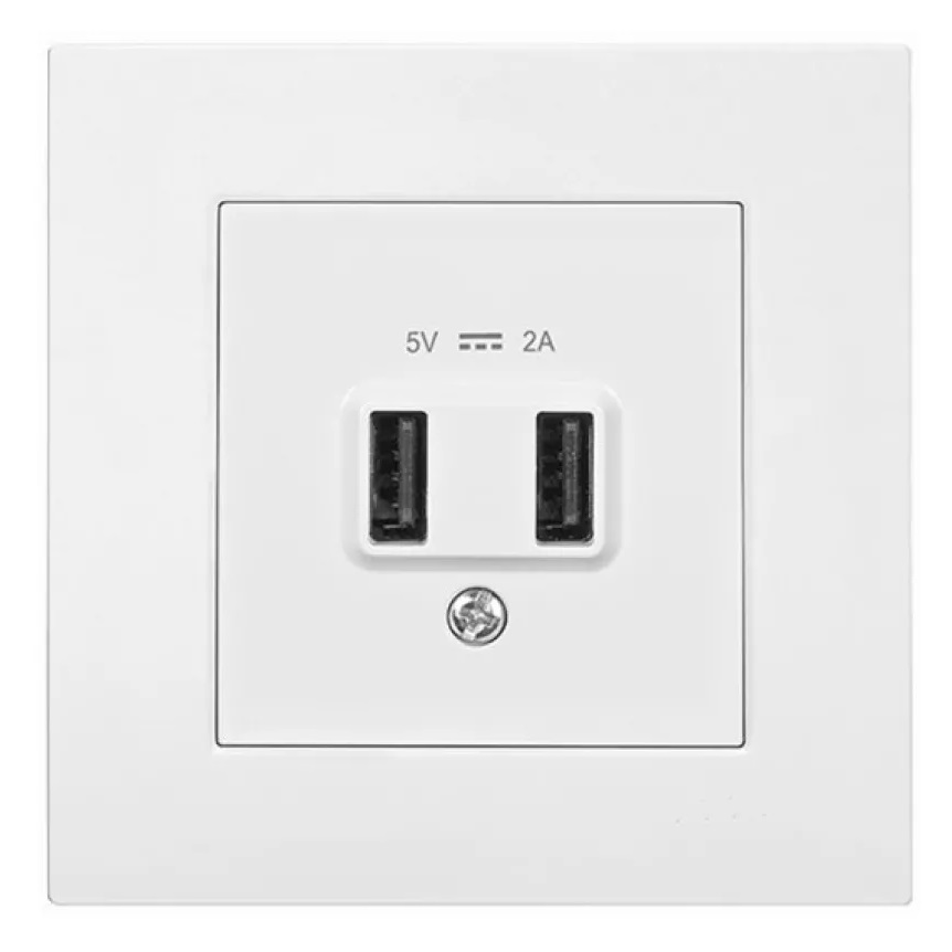 USB розетка 2-а зарядка 5В, 2.0A VIKO Karre білий 90961017