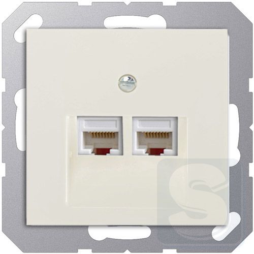 Розетка двойная RJ45 6 кат JUNG Eco Profi Слоновая кость