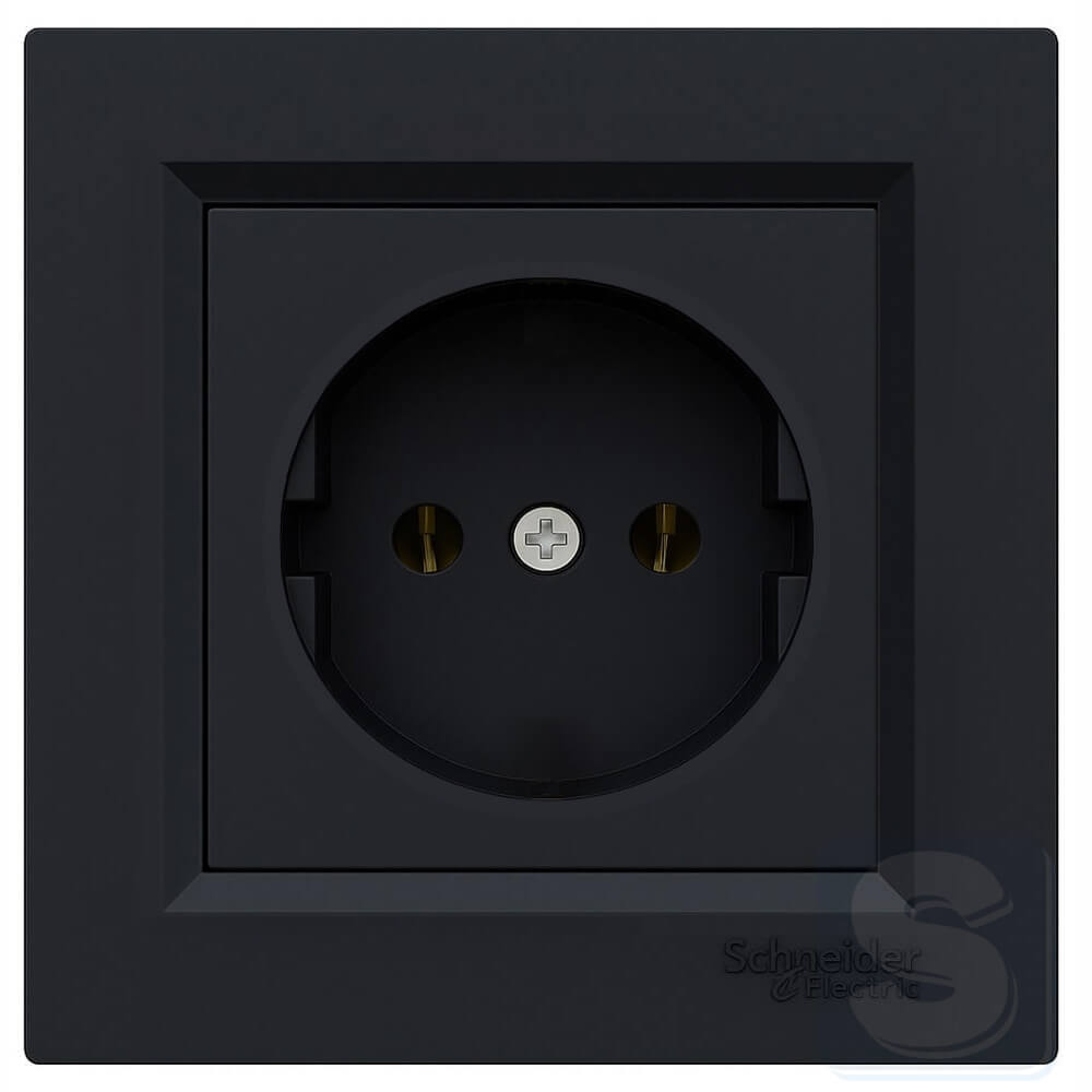 Розетка без заземления Schneider Electric Asfora EPH3000171 антрацит (без рамки)