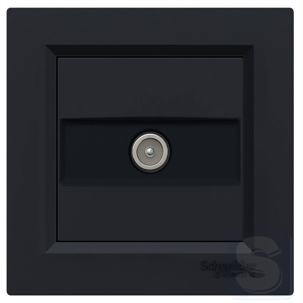 Розетка TV Schneider Asfora EPH3200171 антрацит в рамці