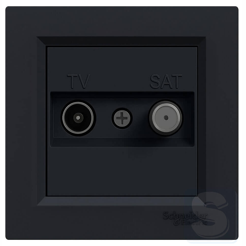 Розетка TV-SAT Schneider Asfora EPH3400471 антрацит в рамці
