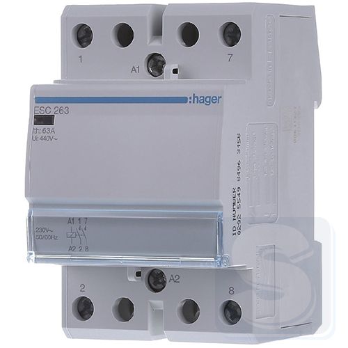 Контактор 63 A 2НО 220В Hager ESC263