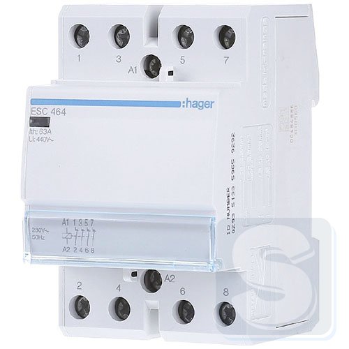 Контактор 63A каушка 230В 4НЗ Hager ESC464