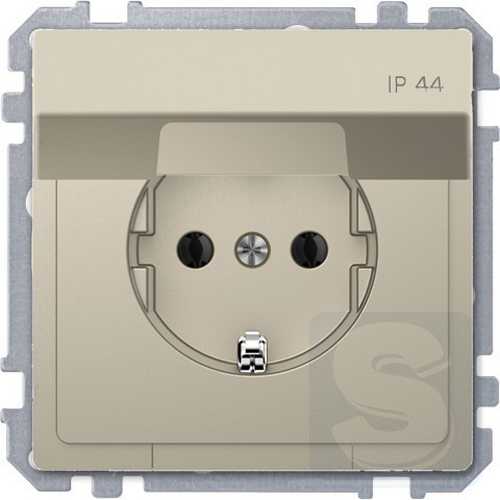 Розетка с з/к с крышкой IP44 2К+З Merten D-Life Сахара