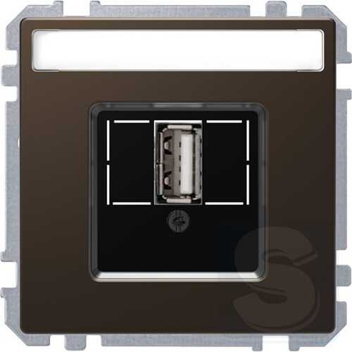 Розетка USB 2.0, одинарный, Merten D-Life Мокко
