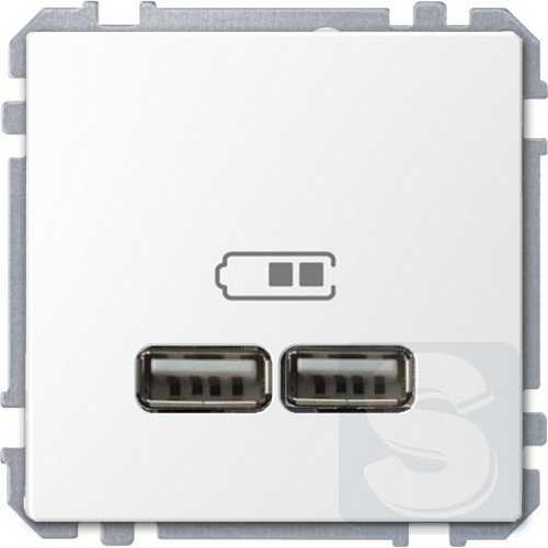 Розетка USB двойная Merten D-Life Белый лотос